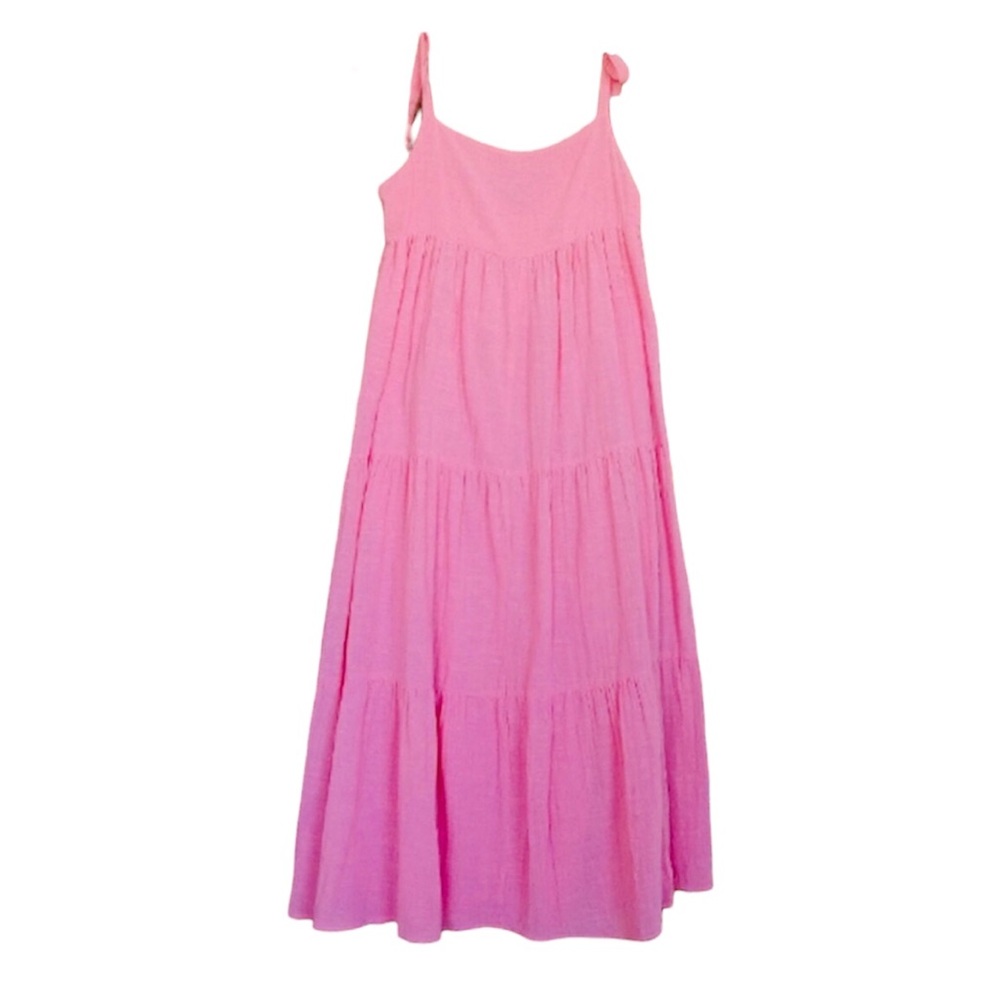 #050. ZARA BOW TIE STRAP COTTON TIERED MIDI DRESS ▪︎ Large
